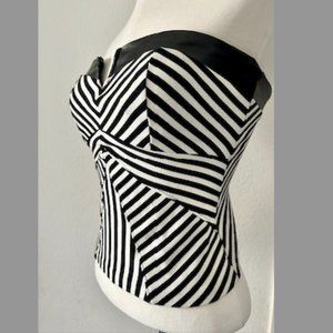 bebe Print Strapless Top bustier corset Size M